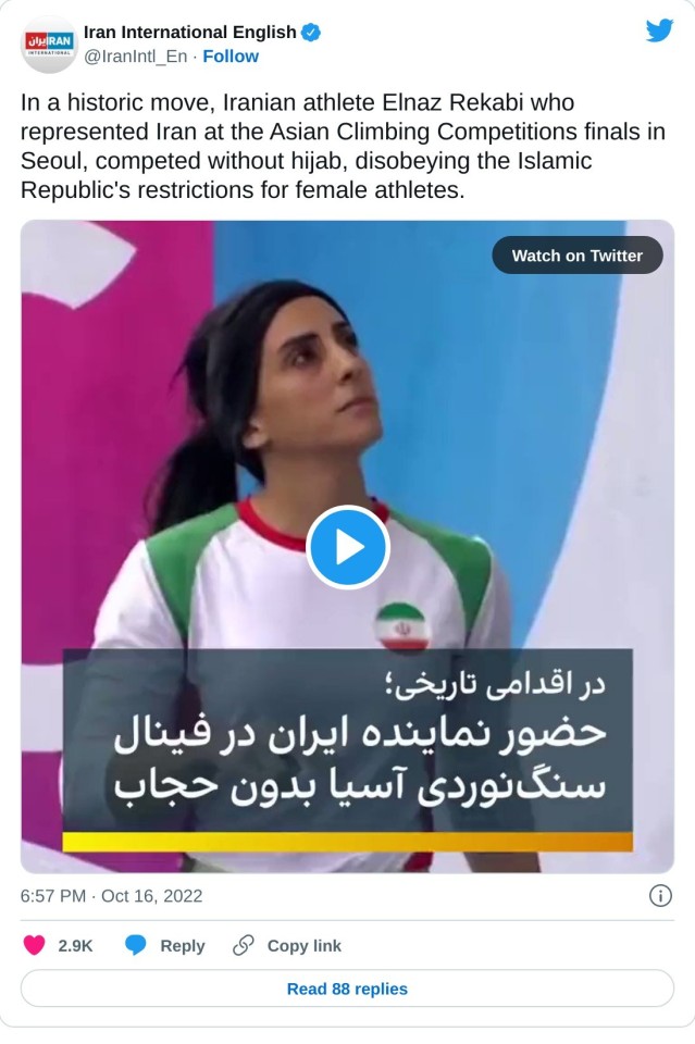 isitandwonder:ms-hells-bells:niazame:aftabkaran:isitandwonder:ALTView on TwitterBrave beyond words.She had gone missing.she is being forced to claim it was an accidentIranian climber ‘says hijab fell off accidentally’ - BBC Newswhat an absurd,