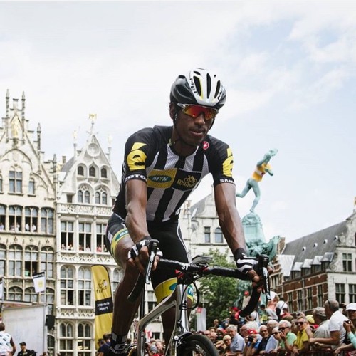 castellicycling: Yes! Daniel Teklehaimanot of @teammtnqhubeka is the first African rider ever to get