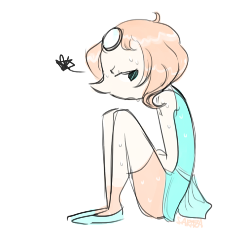 saraaza:  ok, pearl, stop sulking already. we all know you can heat your skin and evaporate the water in like two seconds, so you’re just being bitter + dramatic. pearl pls