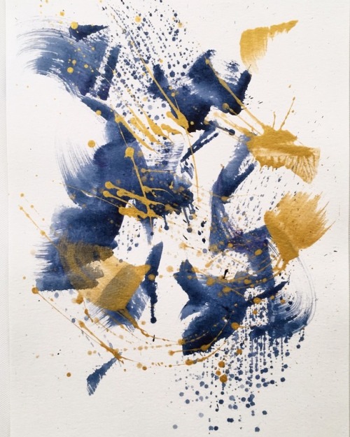 ishitasharma-art: Blue &amp; Gold 3 inks &amp; acrylics - Original Art by Ishita Sharma