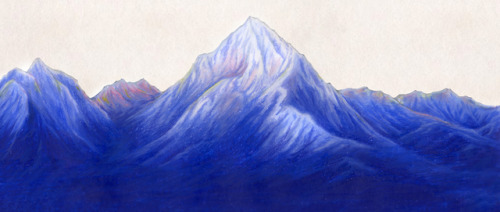 Hand colored pastel mountains for a commision 