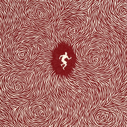 Darrel Perkins (American, based Providence, RI, USA) - The Myth of Sisyphus (Red), 2012, Linocut