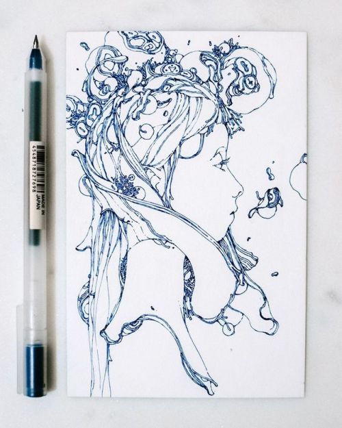 stupid leaky blue pen #inktober #inktober2019 (at Bellevue, Washington) www.instagram.com/p/