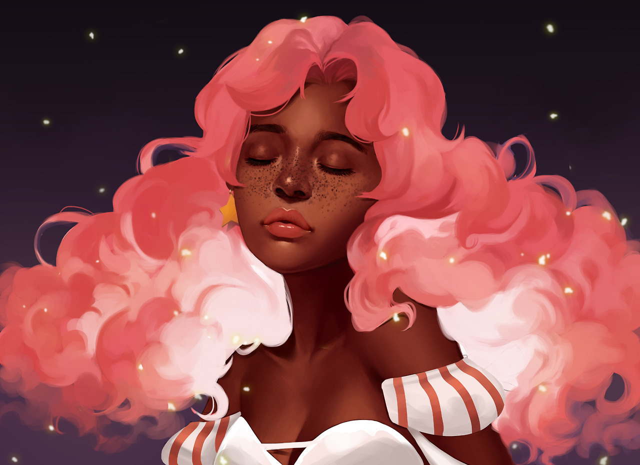 chandeloor: drew me a begonia from @velocesmells cause im stressed but her hair was