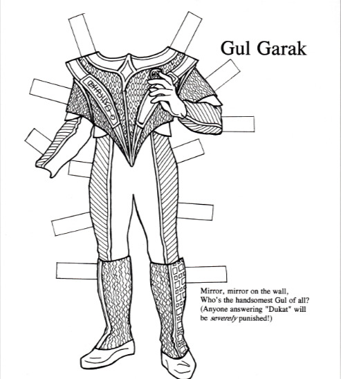 tinsnip:(as found on http://fanlore.org/wiki/Paper_Dolls: a Garak doll, a 1997 special supplement to