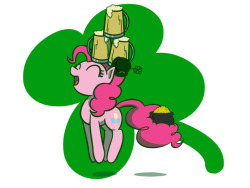 flutterluv:  Happy St Pinkie’s/Patrick’s Day. Try catching a Pinkie Pie and you might get a pot of gold or a party.  ^w^!