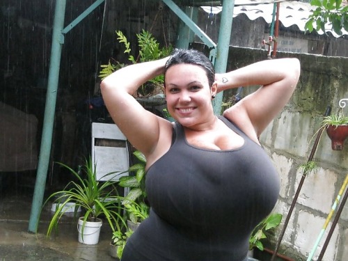 biggestboobguns: “My tits always seem to swell up whenever it rains.  It makes sex in the rain even 