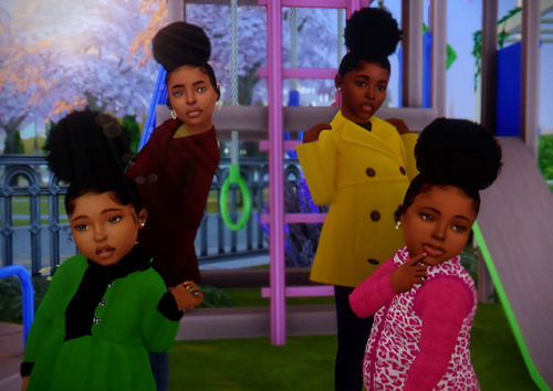 afrosimtricsimmer: xxBlackSims Curly Bun &amp; Curly Pony Conversions For Kids &amp; Toddler