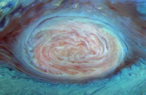 humanoidhistory:  Jupiter’s Great Red Spot, observed by the Galileo space probe on June 26, 1996.