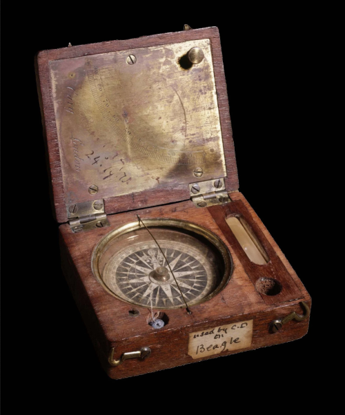 ltwilliammowett:This pocket compass and clinometer was specially made for Charles Darwin for his HMS