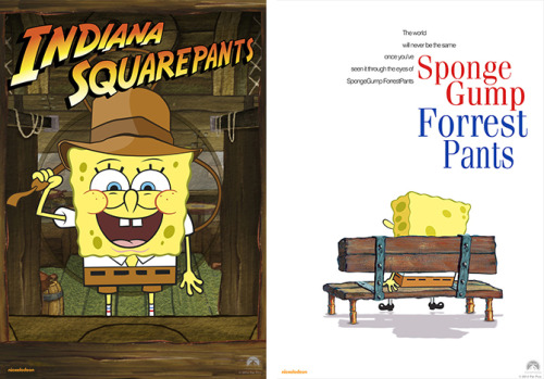 davidryanrobinson:I created a series of Spongebob Squarepants parody posters, based off old iconic Paramount Pictures movie artwork, to tease the new film Spongebob the Movie: Sponge out of Water. These were shown to the US studio who loved the idea and