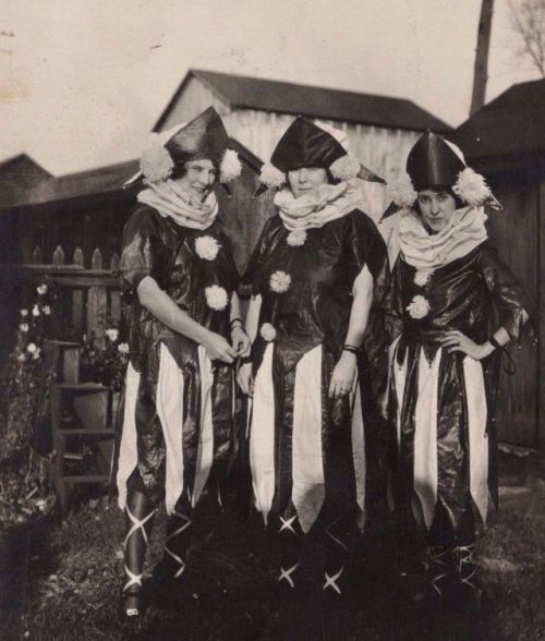 A trio of Jesters on Halloween c.1927 