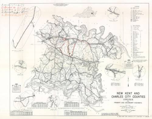 Pictured here is an annotated map of busing routes for George W. Watkins School, which was used as a