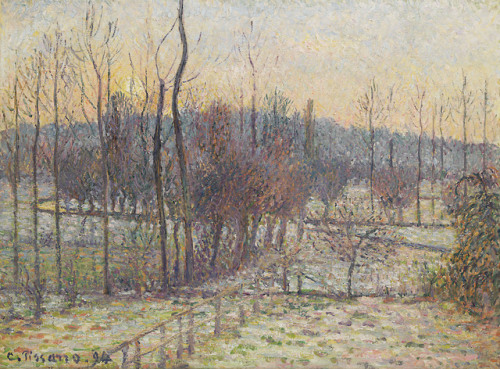 Snow, Setting Sun, Eragny, Camille Pissarro, 1894