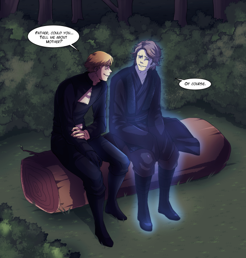 cjs-scribbles:Luke and Anakin having a calm and well-deserved chat.