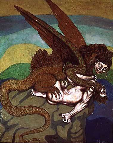 Epiphanie :  un vampire sous la forme d’un lézard, de Boleslas Biegas, 1916