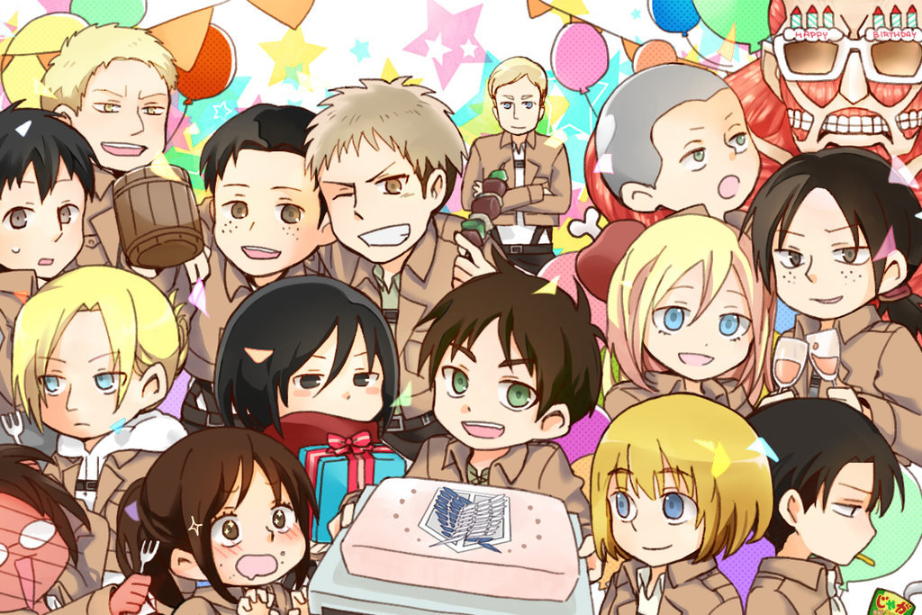 Chibi attack on titan!!!
What are you eating Levi?