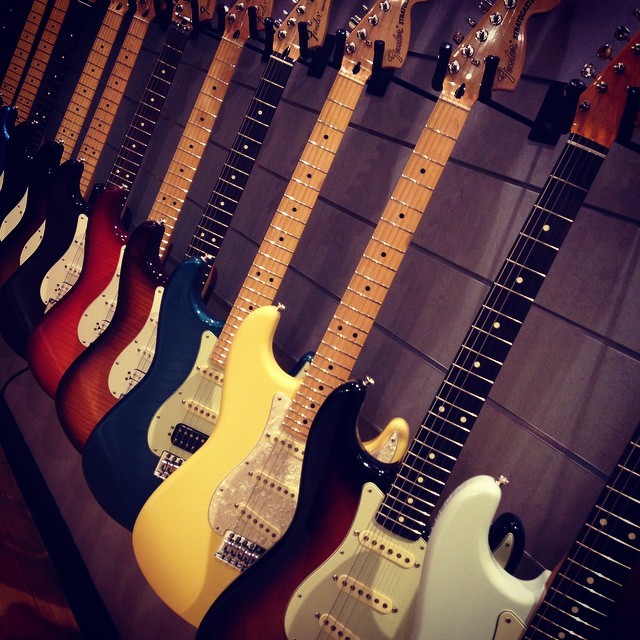 axestasy:  I’m totally in love with that blue HSS Strat w/ maple neck! AND the