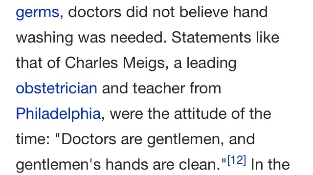 kata-speaks:Victorian era surgeons didn’t wash their hands and found the suggestion