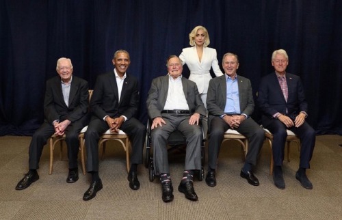 gagasgallery:@ladygaga: It was an honor to be invited by these five living Presidents to perform and