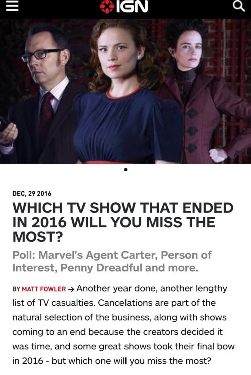 personofinterestpoifancon2015: Person of Interest is the 2016 TV show we will miss the mostww