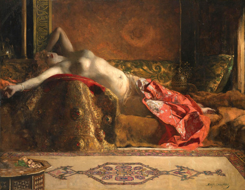 alinnetinagildedcage:  Reclining Odalisque Benjamin Constant (1845-1902) 