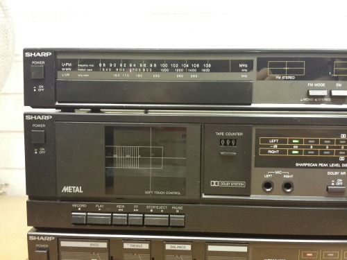 Sharp Stereo, 1987. Sharp SM-23H(BK) Stereo Amplifier - Sharp RT23H(BK) Stereo Cassette Deck - Sharp