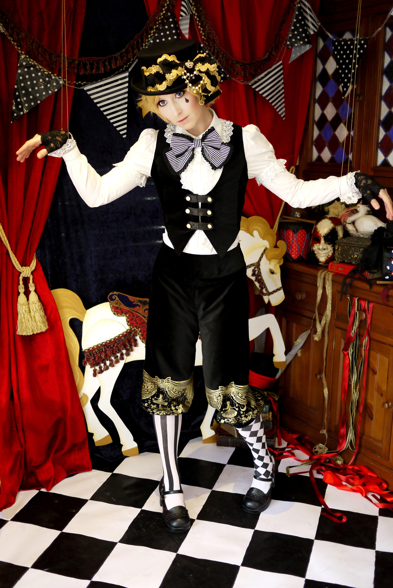 wisteria-bridge:  ‘Puppet Circus’ fashion shoot.The models are myself (black