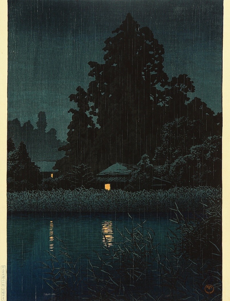 overdose-art:  Kawase Hasui, “Dawn at Lake Yamanaka” &amp; “Rain at Ōmiya”