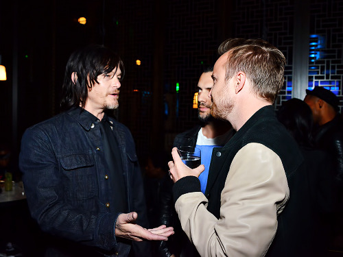 reedusnorman-deactivated2015070: Norman Reedus, Chris Paul, and Aaron Paul attend the Flaunt Magazine event at Hakkasan honoring Norman Reedus on April 21, 2015.