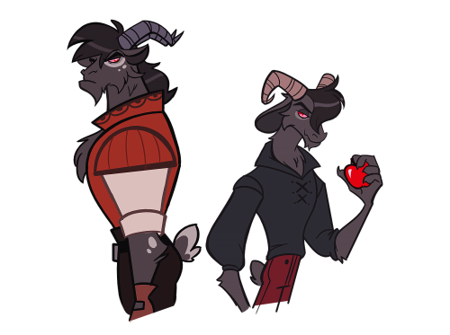 Two occultist goat brothers I doodled up a while ago. Their names are Marlow and Mergal Darkling and