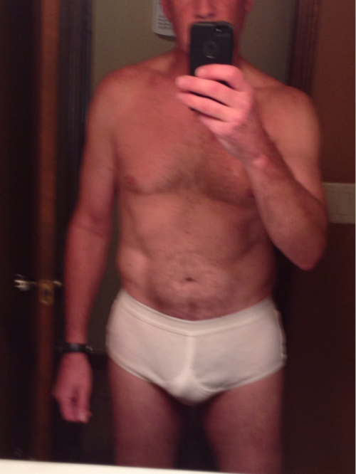 briefs6335:  Sunday morning and dad is walking around the house in nothing but his tighty whitey y f