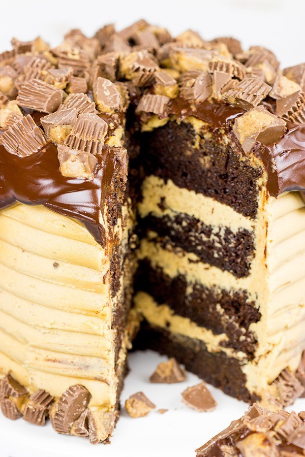ilovedessert:  Reese’s Chocolate Peanut Butter Cake 