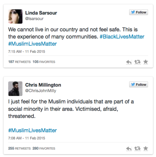 micdotcom:Everyone needs to see these #MuslimLivesMatter tweets after the Chapel Hill shootingTwitter is hearing the message loud and clear: #MuslimLivesMatter. The hashtag is taking over social media following the shooting deaths of three Muslim students