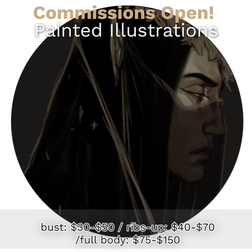 Commissions Open!  I’m settling into a new schedule now that I’ve spent some time developing my style and am ready to take on commissions again—this time with some exclusivity. This means that I’m looking for commissioners with a more