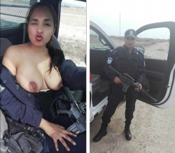 Devilin66:  Hot Sexy  Mexican Cop Set 2 Of 3 Nidia García Selfies