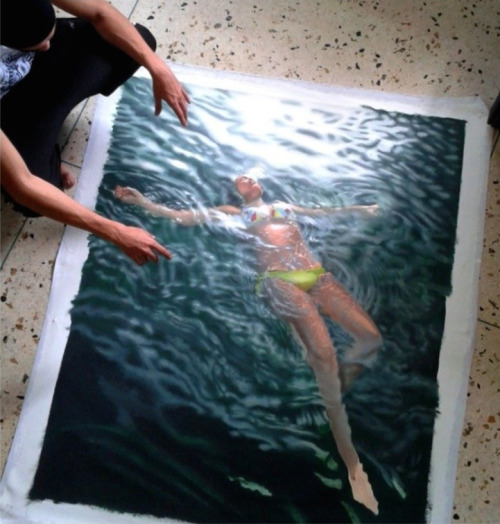 asylum-art-2:Hyperrealistic Paintings of Swimmers by Gustavo Silva NuñezImpressive achievemen