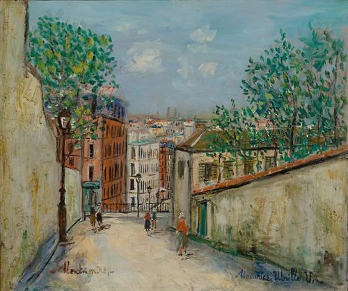 Maurice Utrillo (1883 - 1955) - Rue de Mont-Cenis, la Maison de Berlioz c.1948. Oil on canvas.
