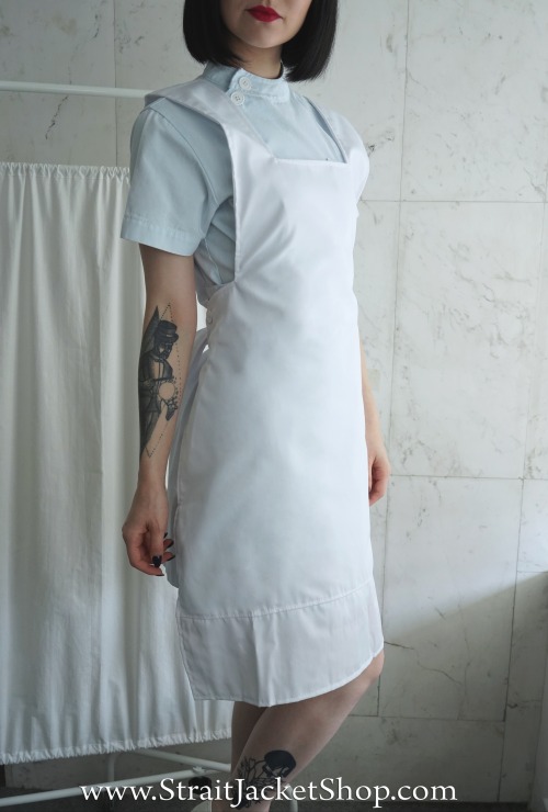 New Vintage Style Nurse Aprons are available in our shop!www.Straitjacketshop.com #nurse#medical#apron#gown#scrub#bowtie#vintage#medicine#themed#straitjacketshop#nurses#uniform#clinic#hospital