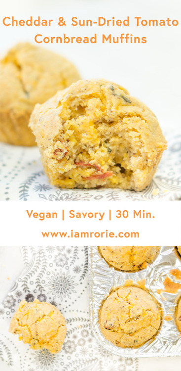 foodffs: cheddar sun dried tomato cornbread muffins VEGAN Follow for recipes Get your FoodFfs stuff 