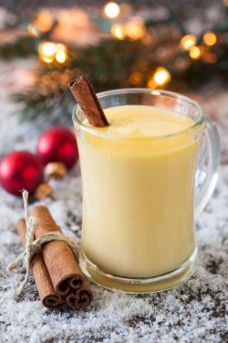 cocktailspassion:  EGGNOG Ingredients: 4 cups milk 1 1/3 cups sugar 12 large egg yolks &frac12; cup rum, (optional) 1 cup chilled heavy cream Grated nutmeg, (optional) Preparation: In medium saucepan, whisk milk and sugar over medium heat until sugar