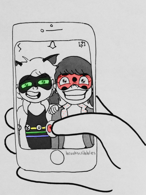 brookscribbles:marinette won’t be using snapchat for a while….doodle inspired by this post by @sepul