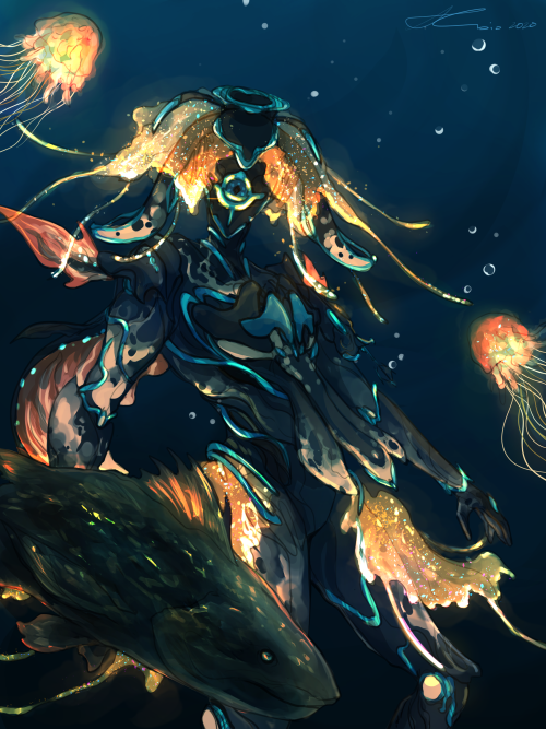 lumistar: Deep Swim –  Ivara Prime commission for @cottoncandyborg (with a bonus “b