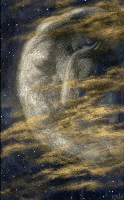 itmovesmemorelol:  The Weary Moon Artist: Edward Robert Hughes (1851-1914) 