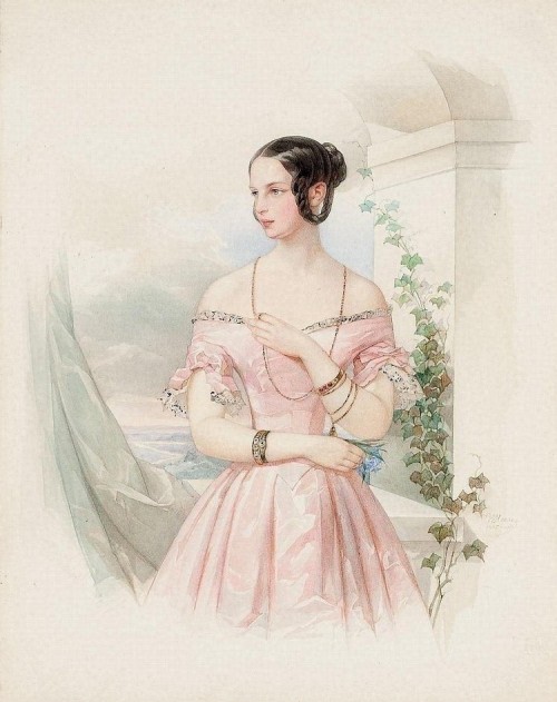 boho-poetess:  Grand Duchess Alexandra Nikolaevna of Russia by Vladimir Ivanovich Hau, after Christi
