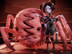 wo262:  wo262:  Muffet (part 1) and her pet Muffet is finally DONE! Don’t be mistaken, it is by fear that she was able to tame the beast.  This was a project for my Patreon.   I don’t like promoting my Patreon or my other blog here since they are NSFW,