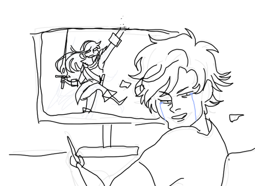 thatprocrastinatingjean:  drawing a really cool looking sketch  linearting it  
