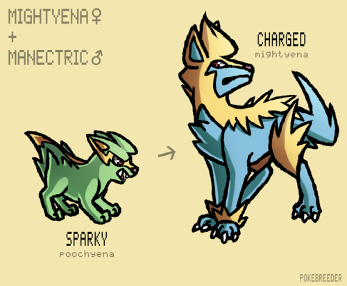 Much more swift than their purebred kin, Sparky Poochyena and Charged Mightyena are well-suited for 
