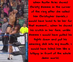 Wrestlingssexconfessions:  When Austin Aries Shoved Christy Hemme In The Corner Of