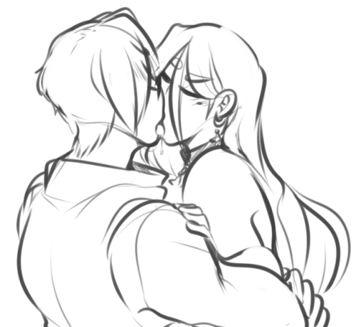 Porn queenchikkibug: i like drawing them kissing photos